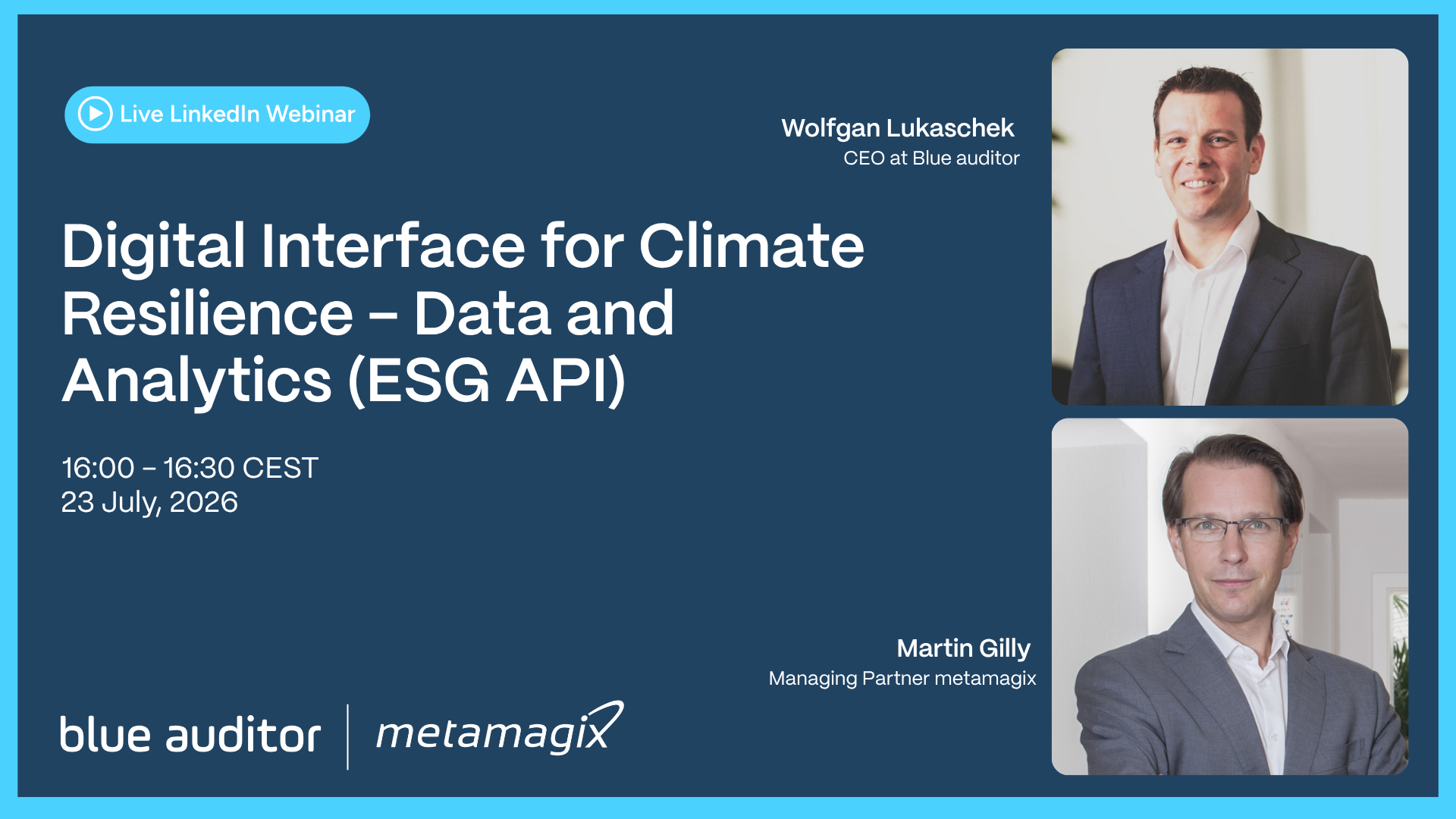 Webinar Digital Interface for Climate Resilience - Data and Analytics (ESG API)